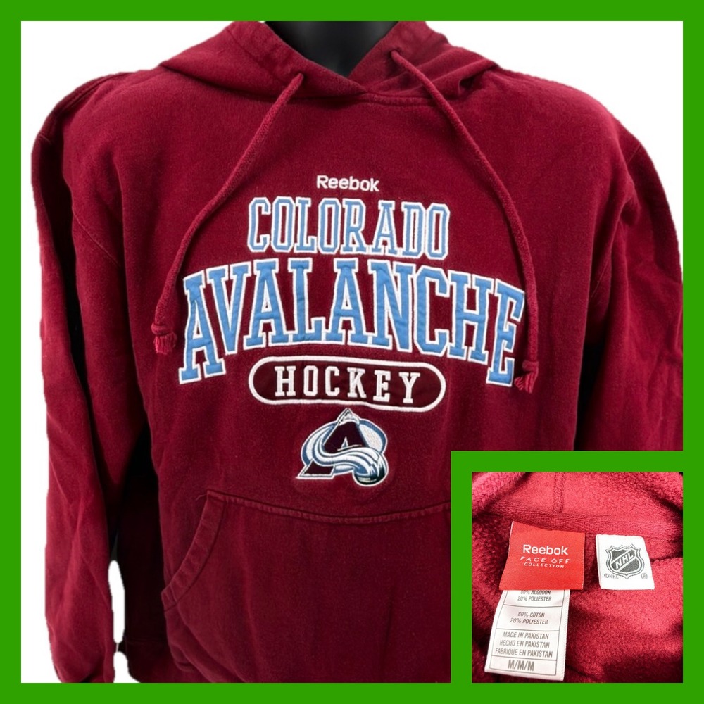 Colorado Avalanche Reebok Hoodie Men's Medium Maroon NHL Face Off Hockey